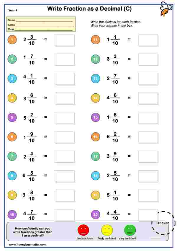 Write Fraction as a Decimal (C)
